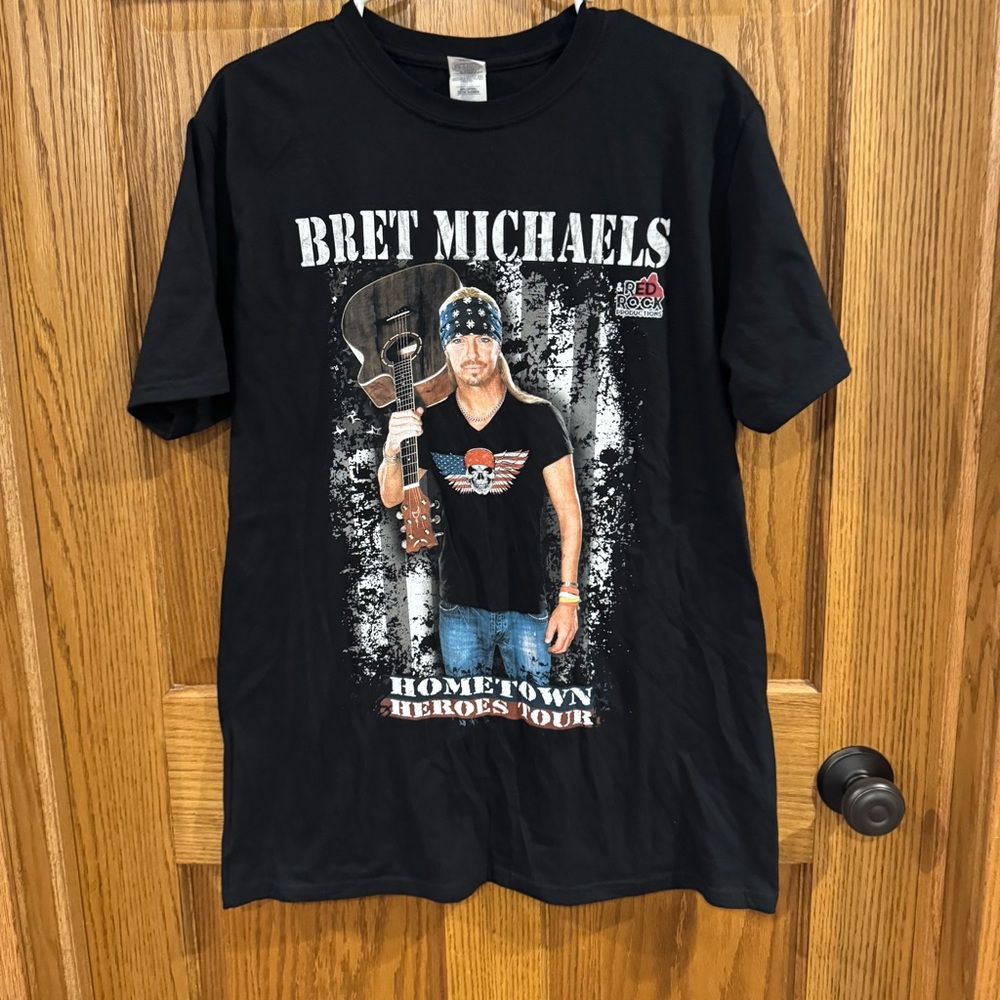 Bret Michaels Hometown Heroes Tour Concert Tee Black Size L